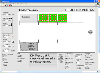 LabVIEW display of the work process